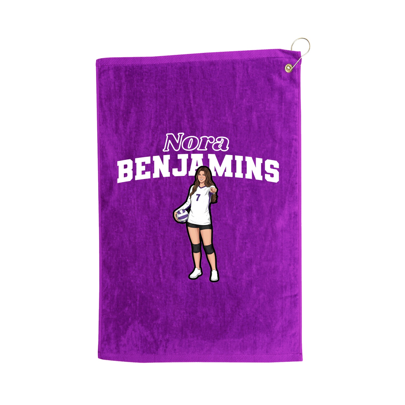 Golf Towel — Name Arch in Purple