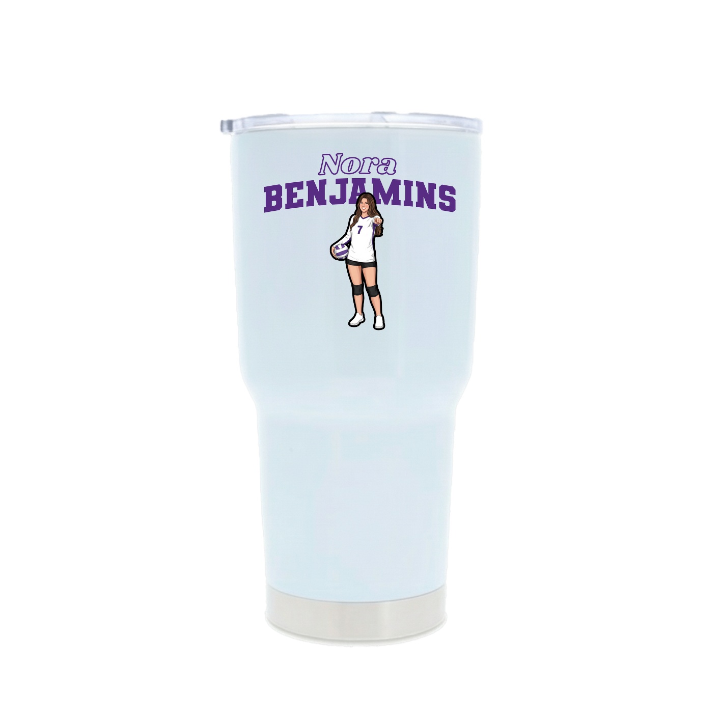 30oz Stainless Steel Tumbler — Name Arch in White