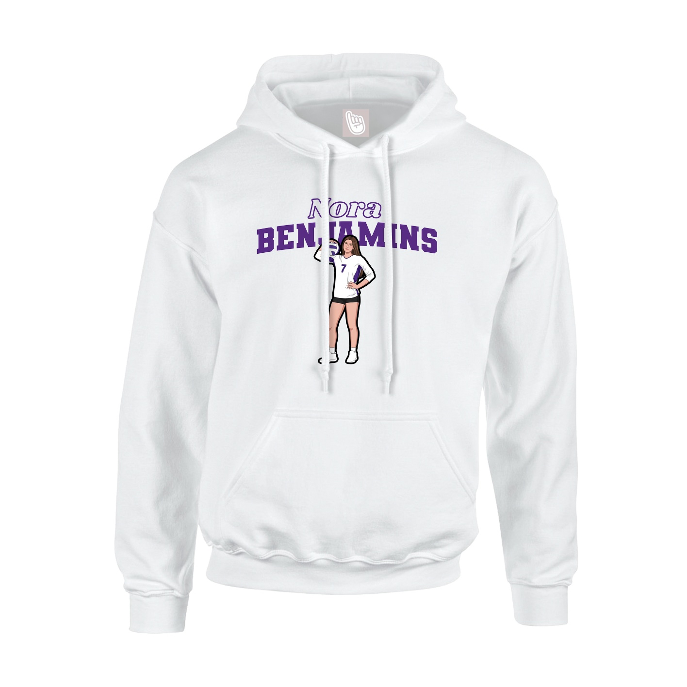 Hoodie — Name Arch in White