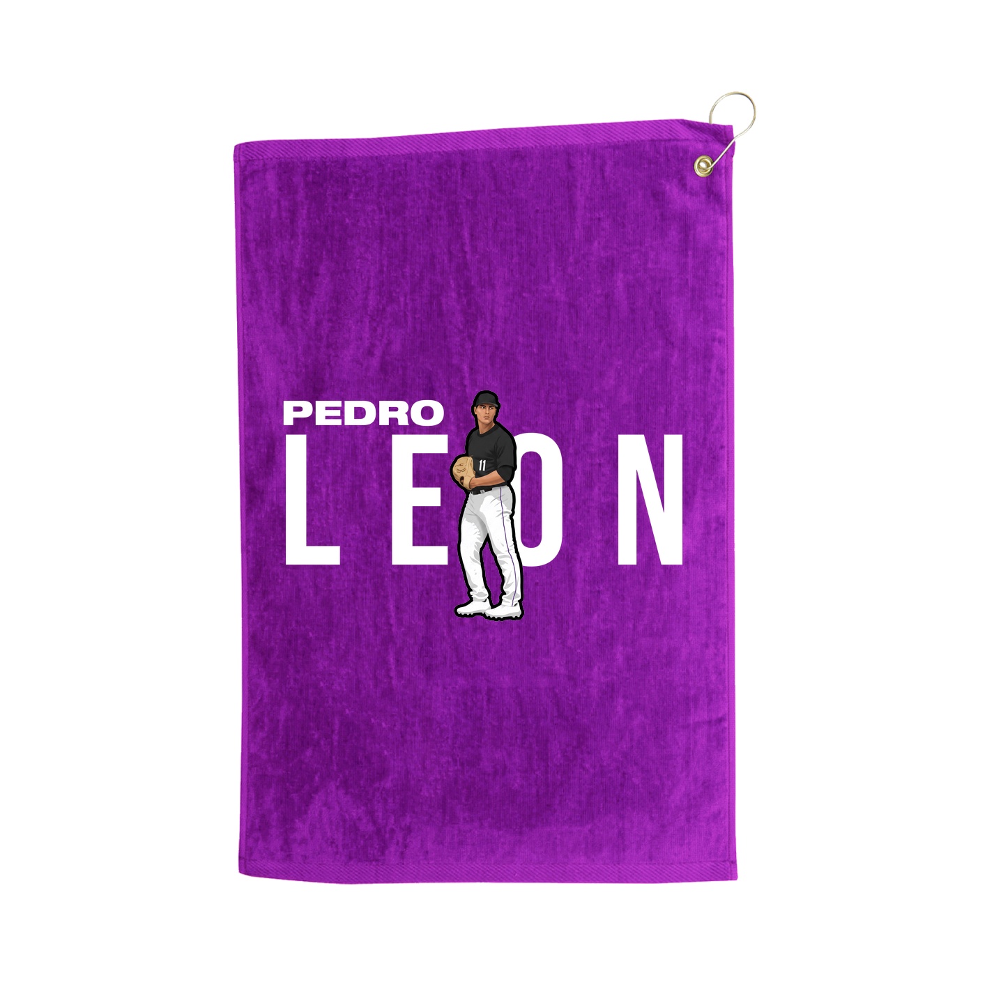 Golf Towel — Player Name in Purple