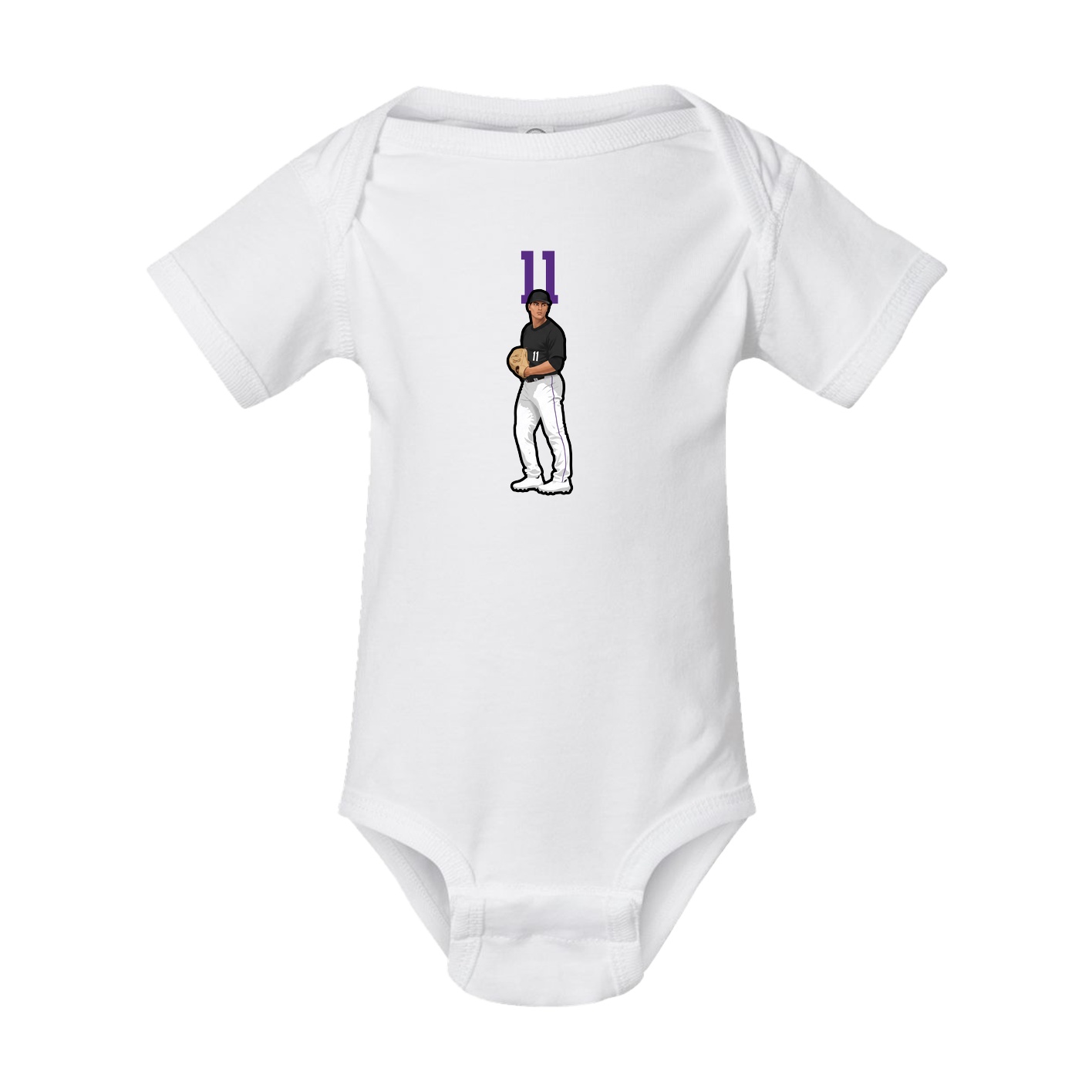 Baby Onesie — Number Top in White