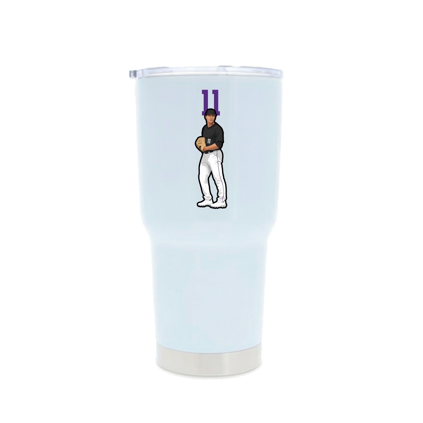 30oz Stainless Steel Tumbler — Number Top in White