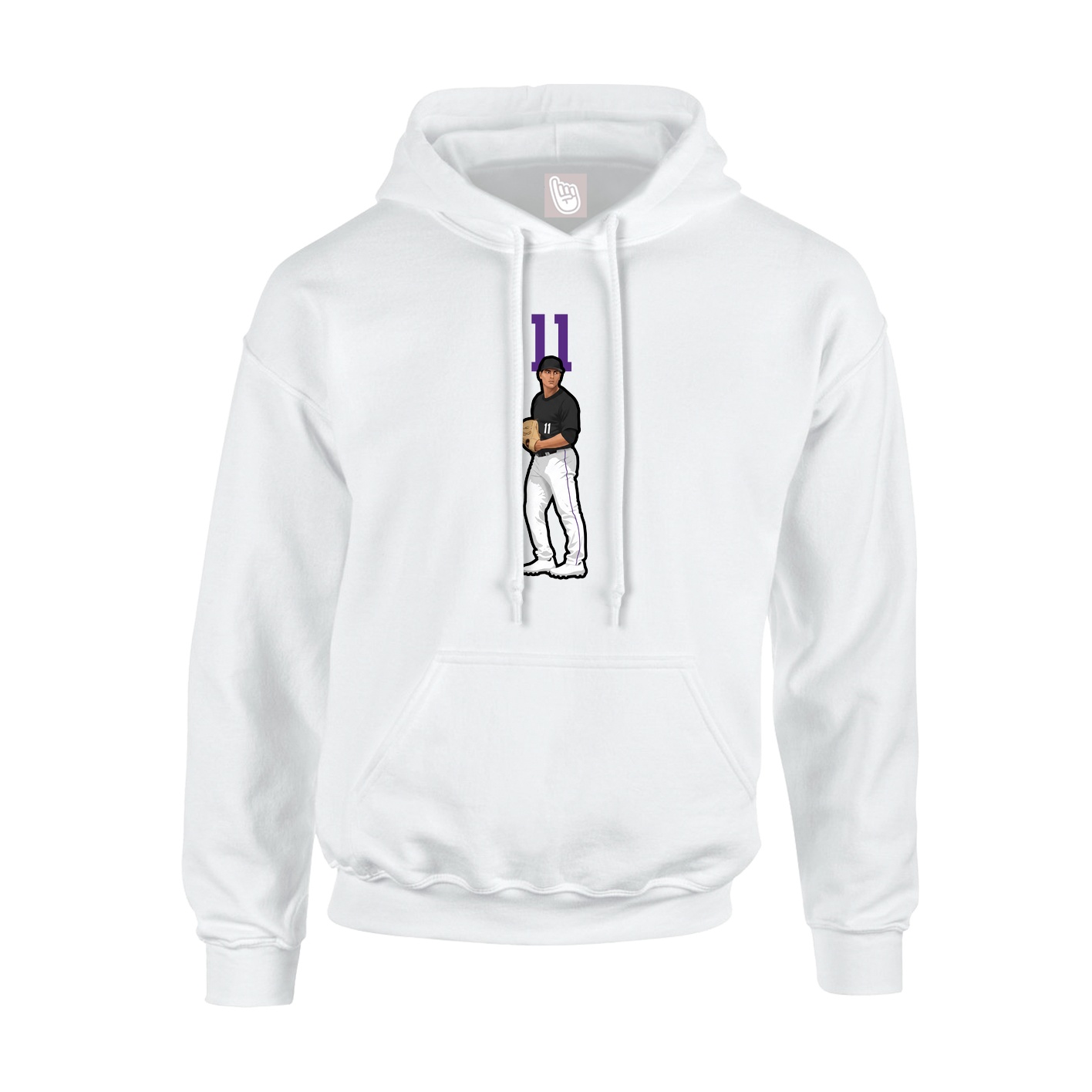 Hoodie — Number Top in White