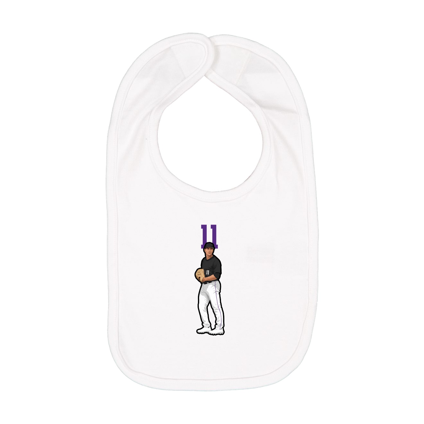 Infant Bib — Number Top in White