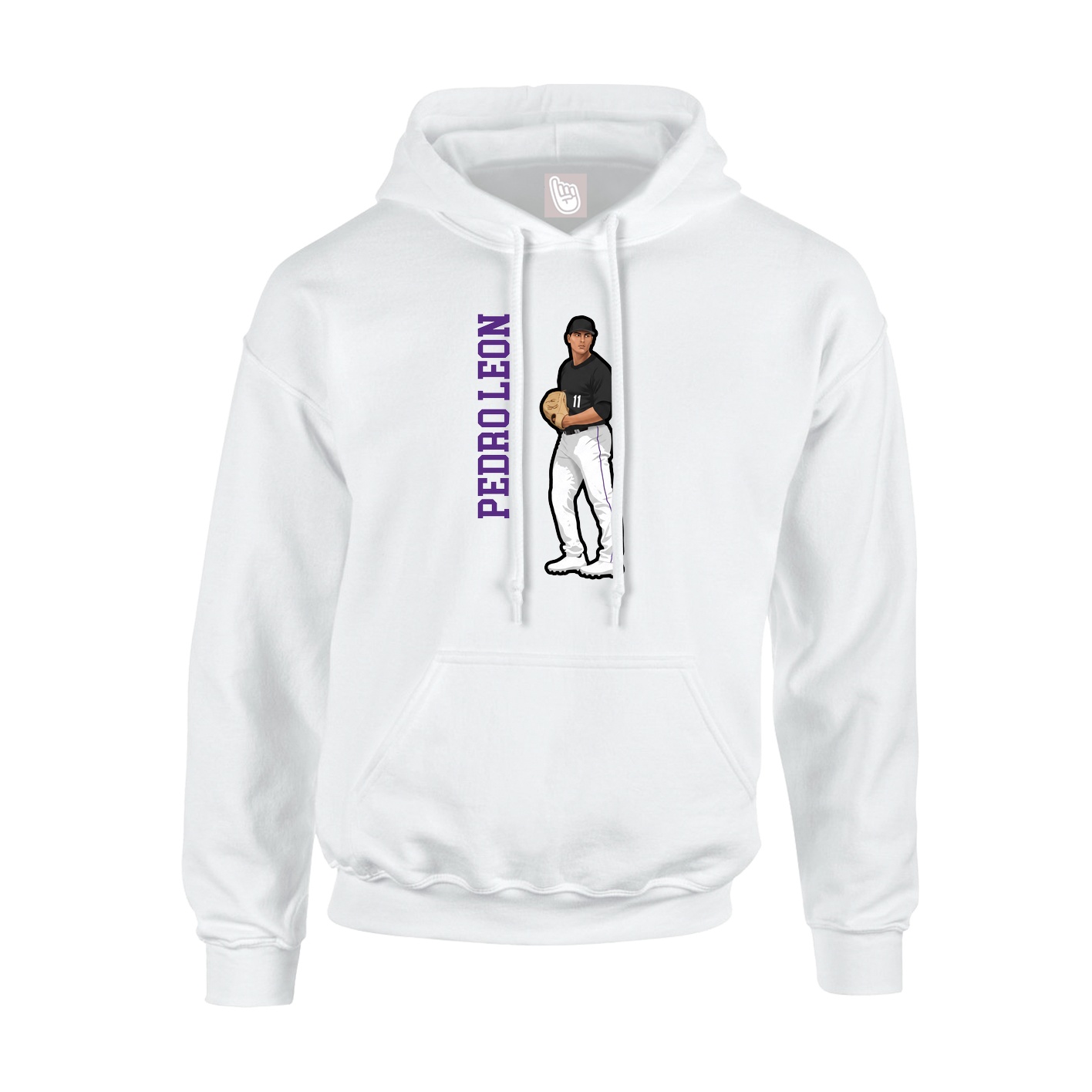 Youth Hoodie — Name Vertical in White