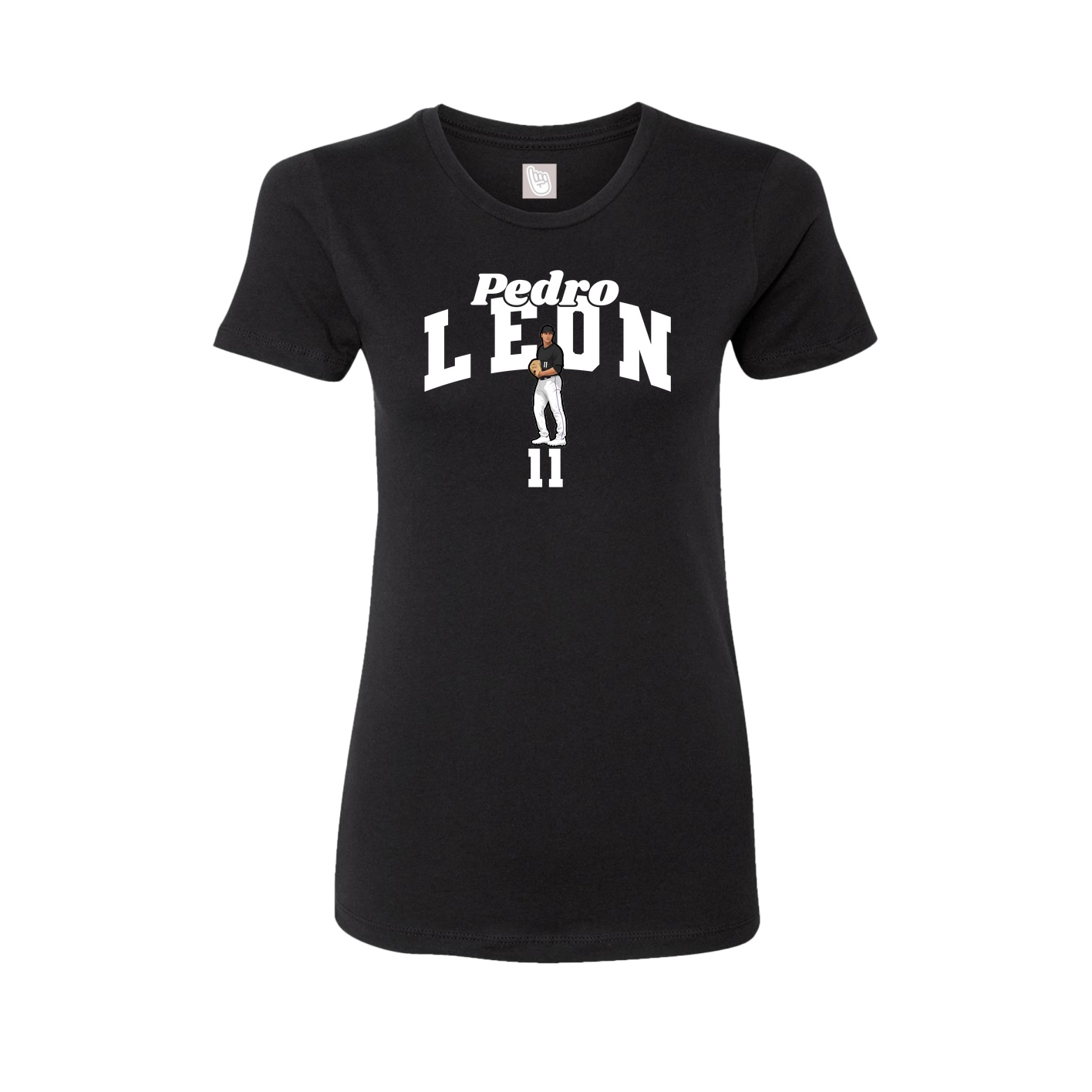 Fitted Women's Tee — Signature Arch in Black