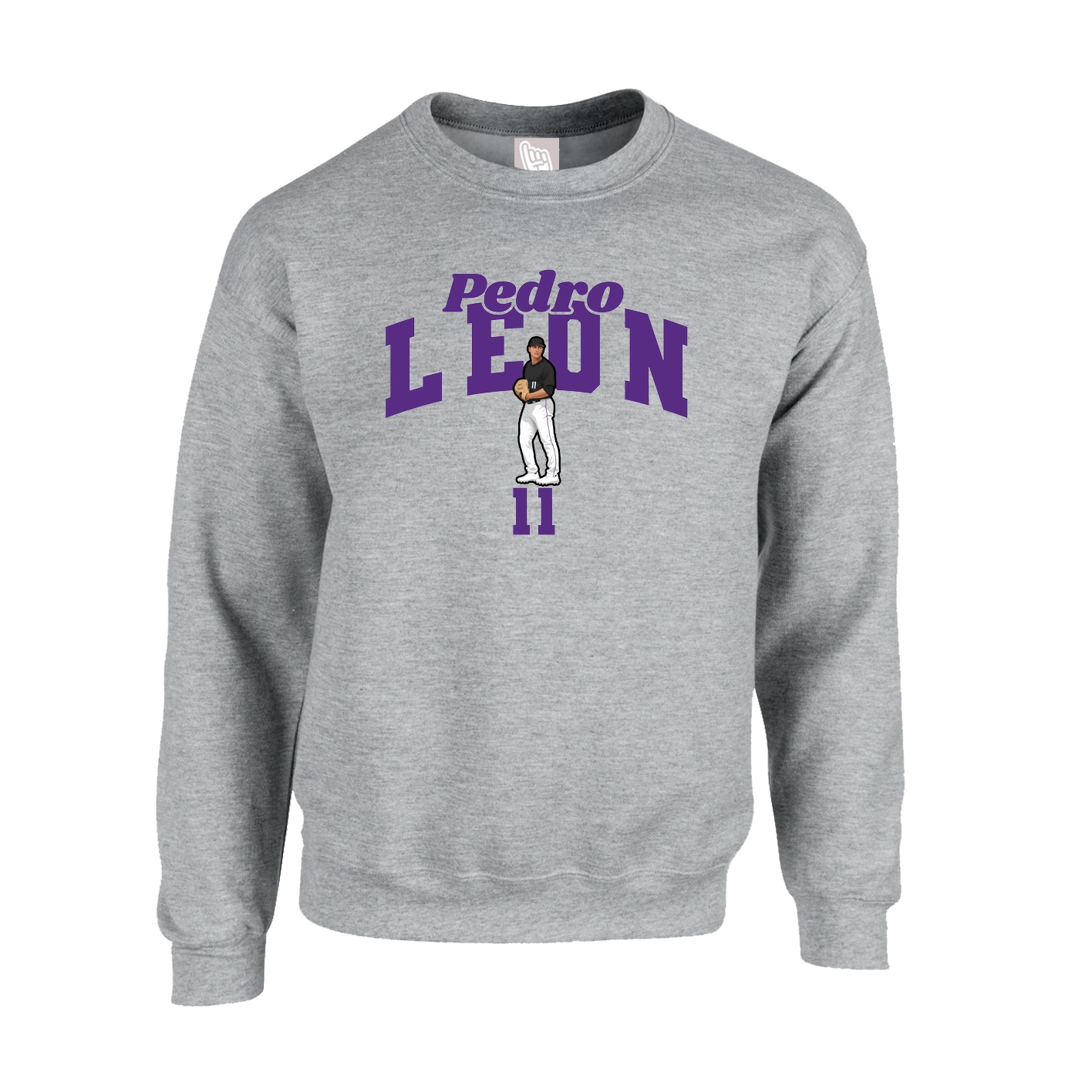 Fleece Crew — Signature Arch in Grey