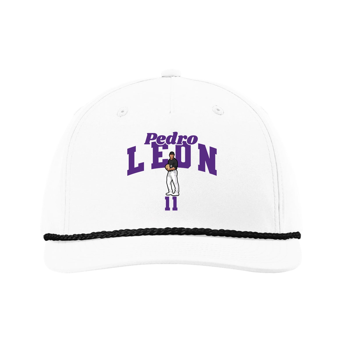 Five-Panel Classic Rope Cap — Signature Arch in White