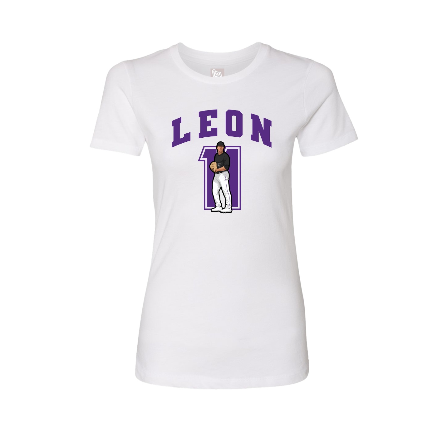 Fitted Women's Tee — Number in White