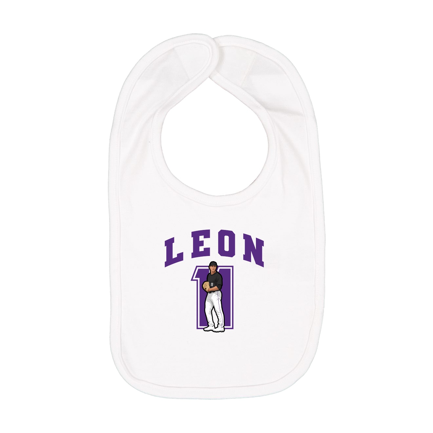 Infant Bib — Number in White
