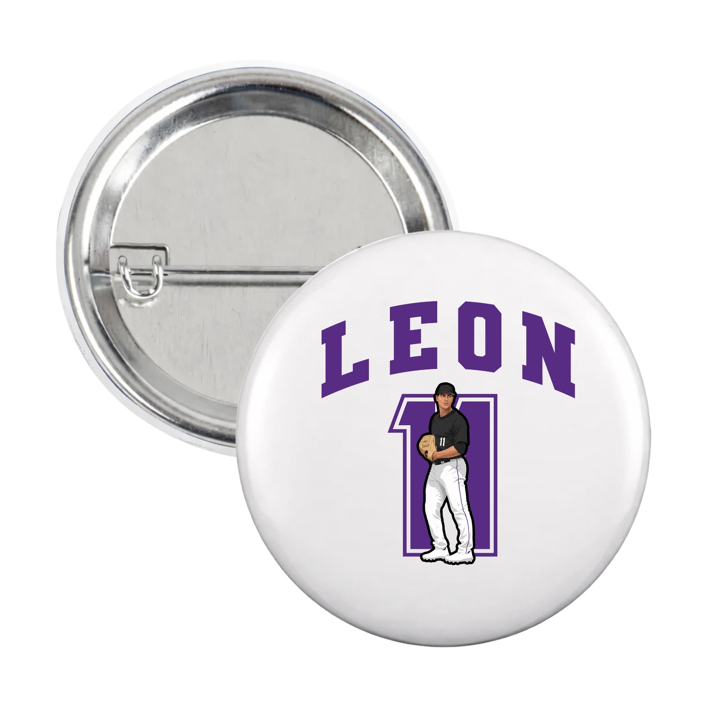 Game Day Button — Number in White
