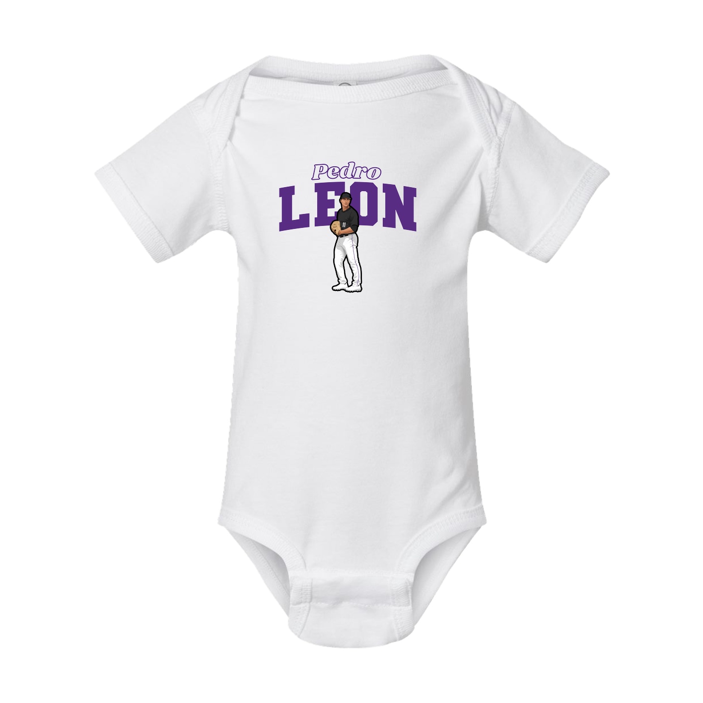 Baby Onesie — Name Arch in White