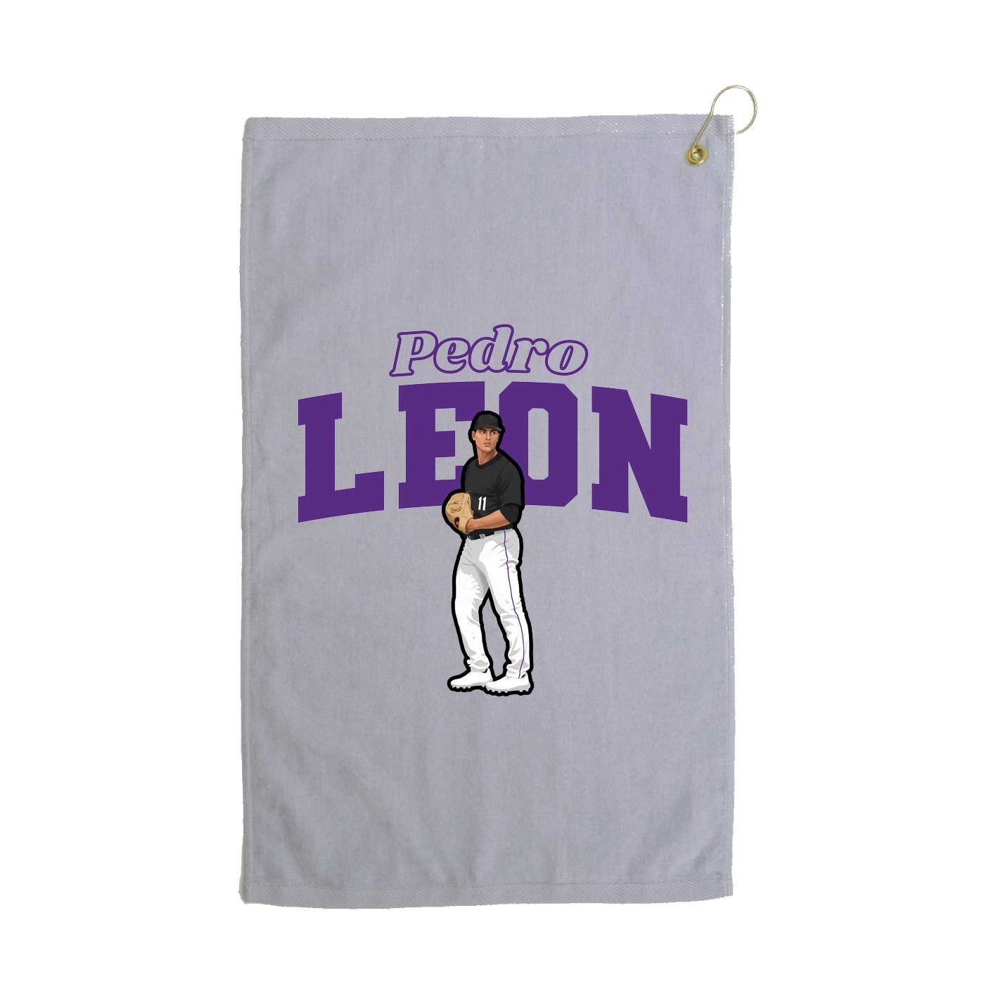 Golf Towel — Name Arch in Grey