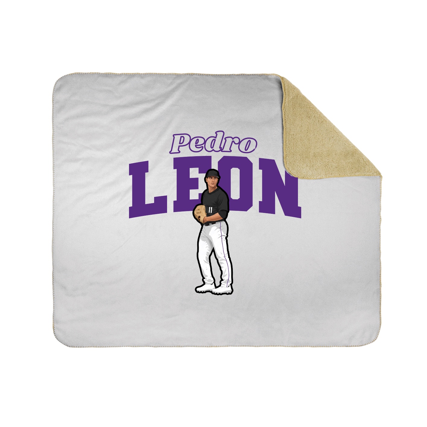Throw Blanket — Name Arch in White