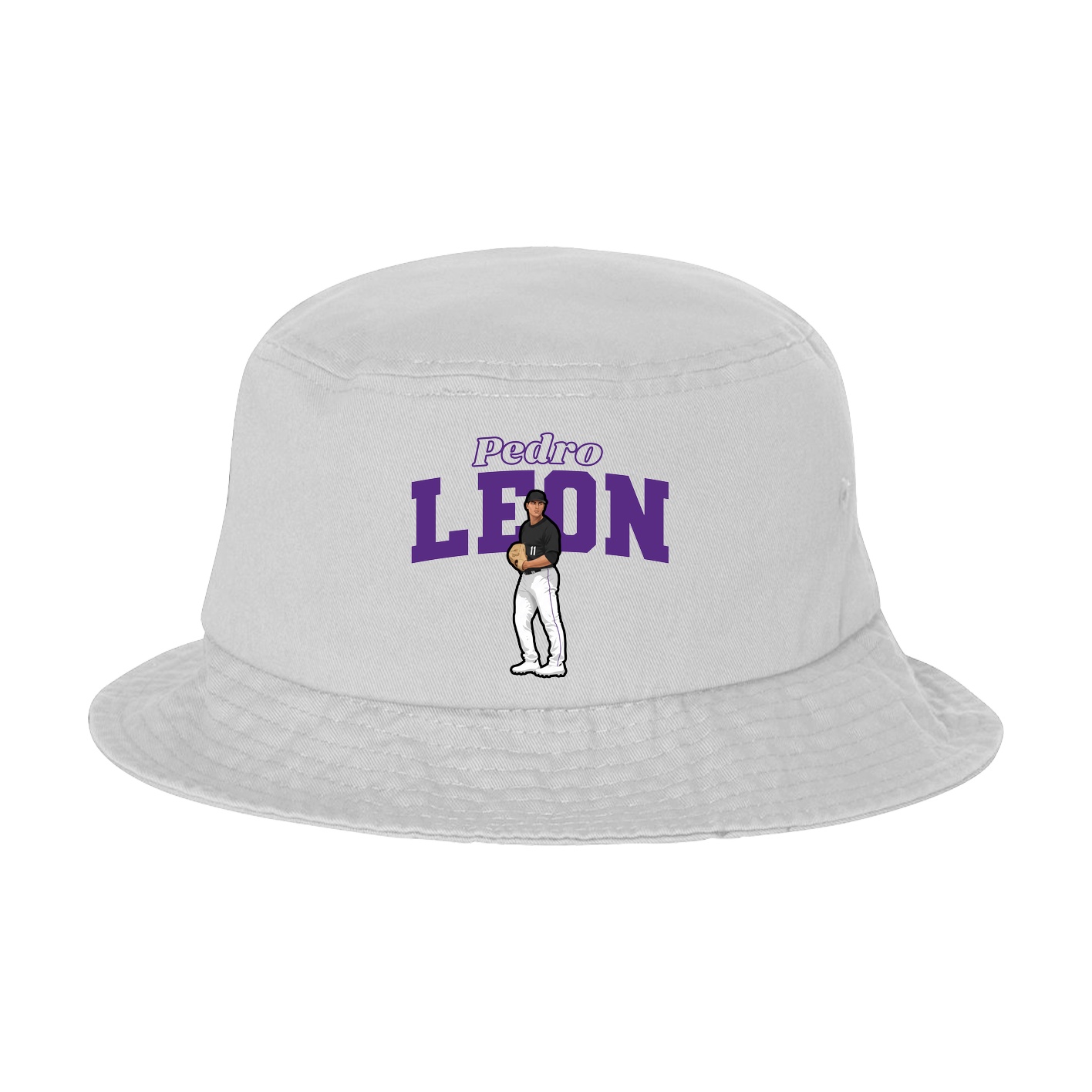 Bucket Cap — Name Arch in White