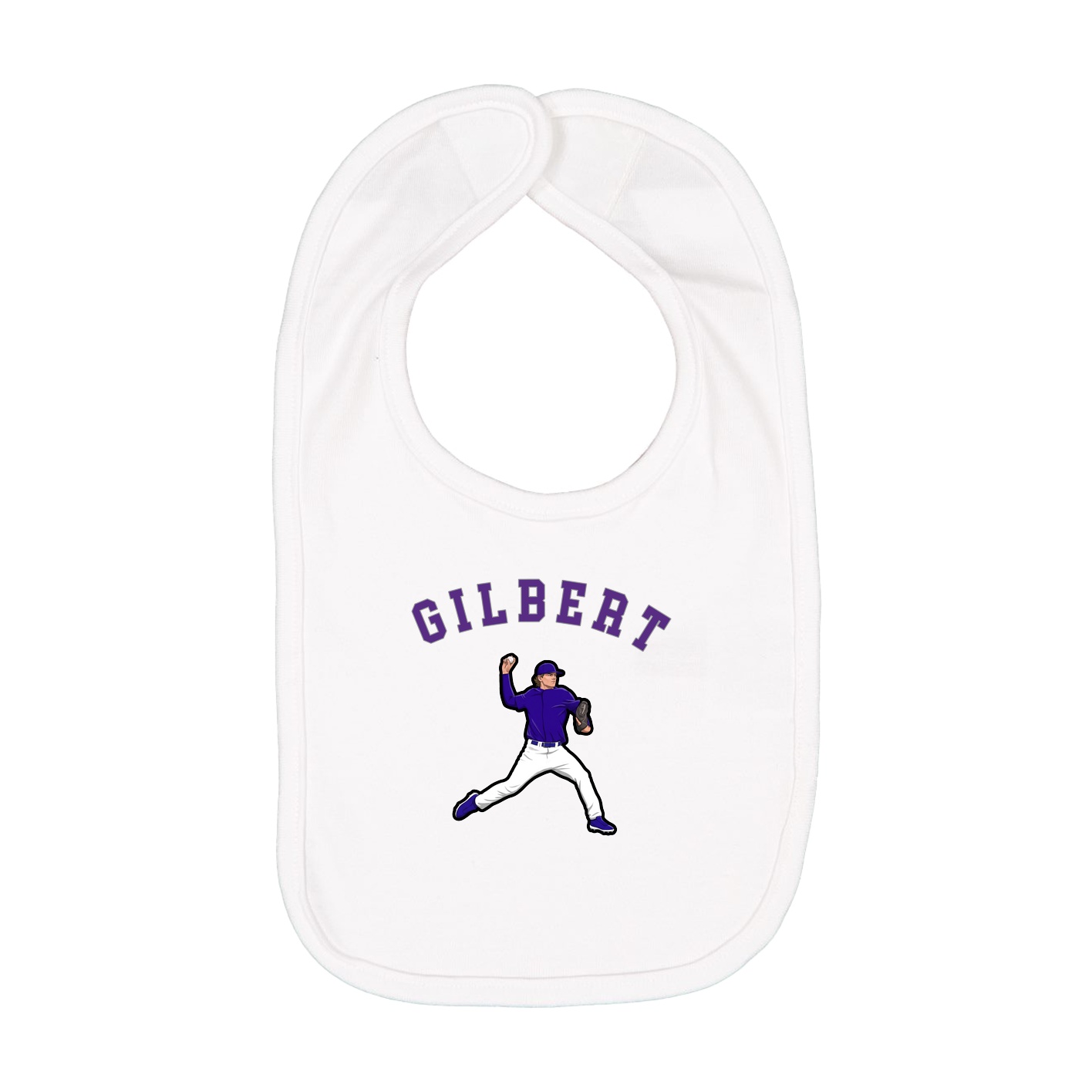 Infant Bib — Shirsey Arch in White