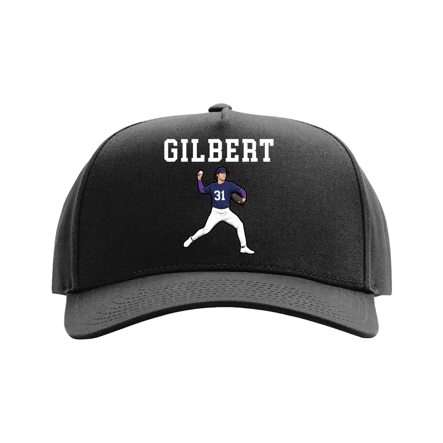 Full Fabric Five-Panel Champ Cap — Shirsey in Black