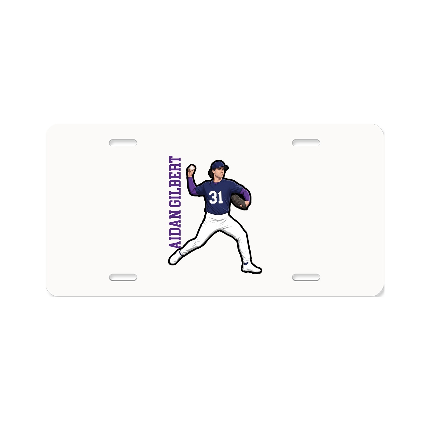 License Plate — Name Vertical in Classic