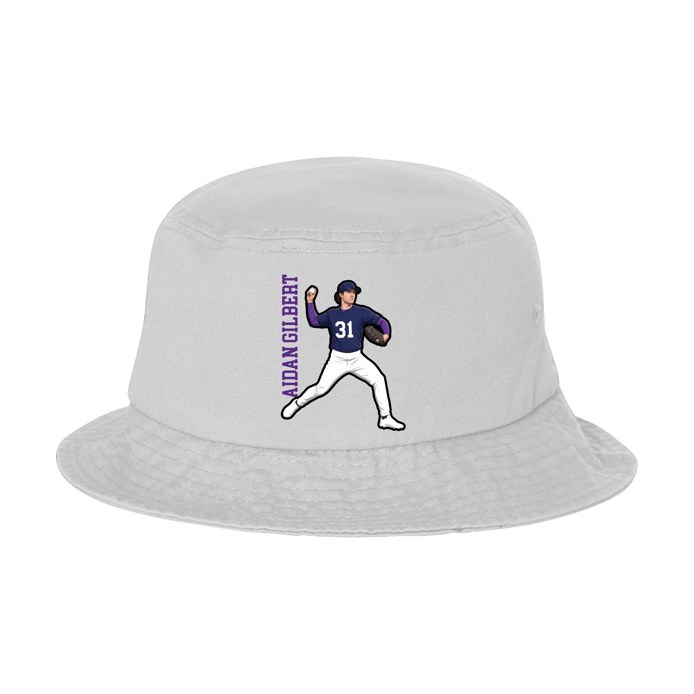 Bucket Cap — Name Vertical in White