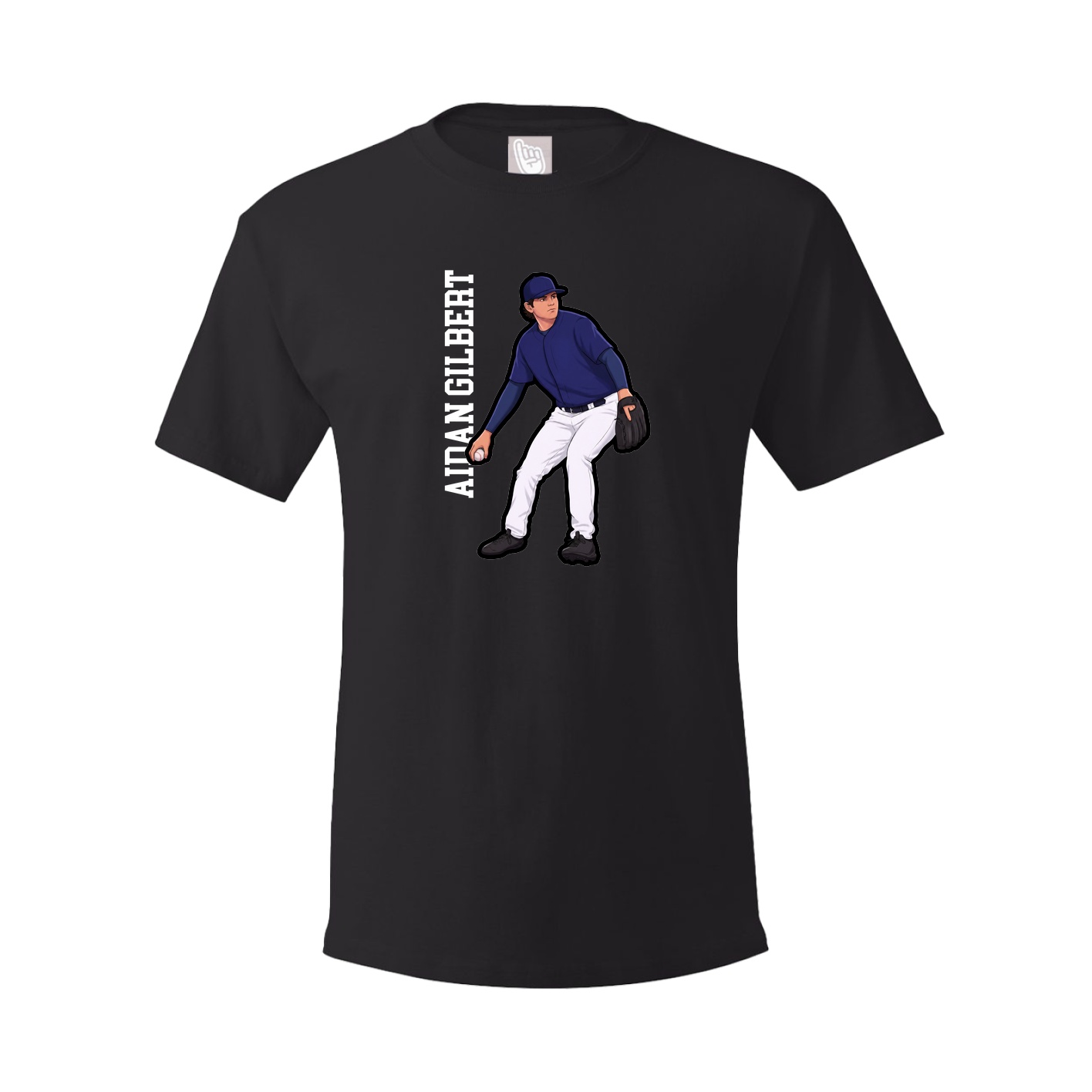 Youth Tee — Name Vertical in Black