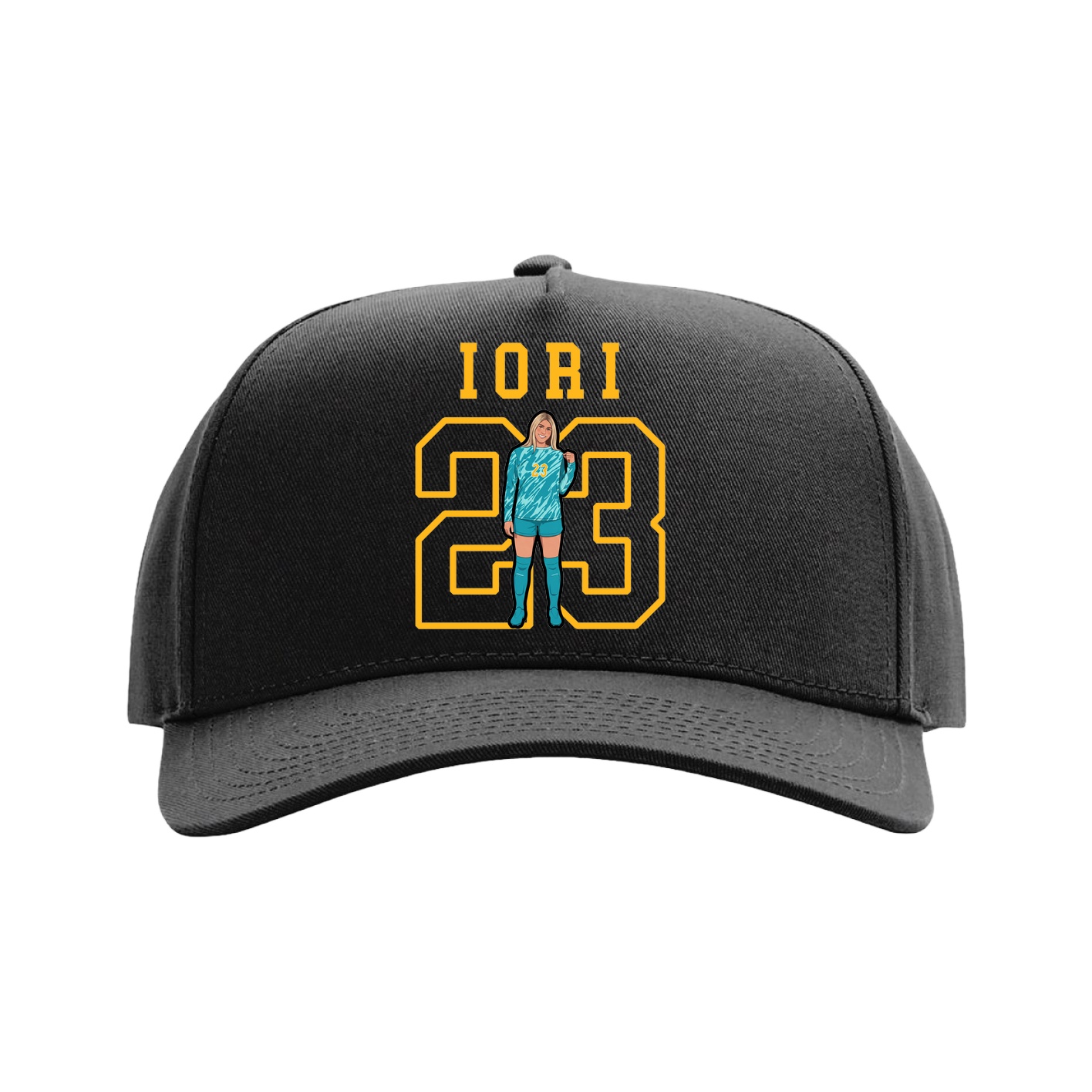 Full Fabric Five-Panel Champ Cap — Shirsey in Black