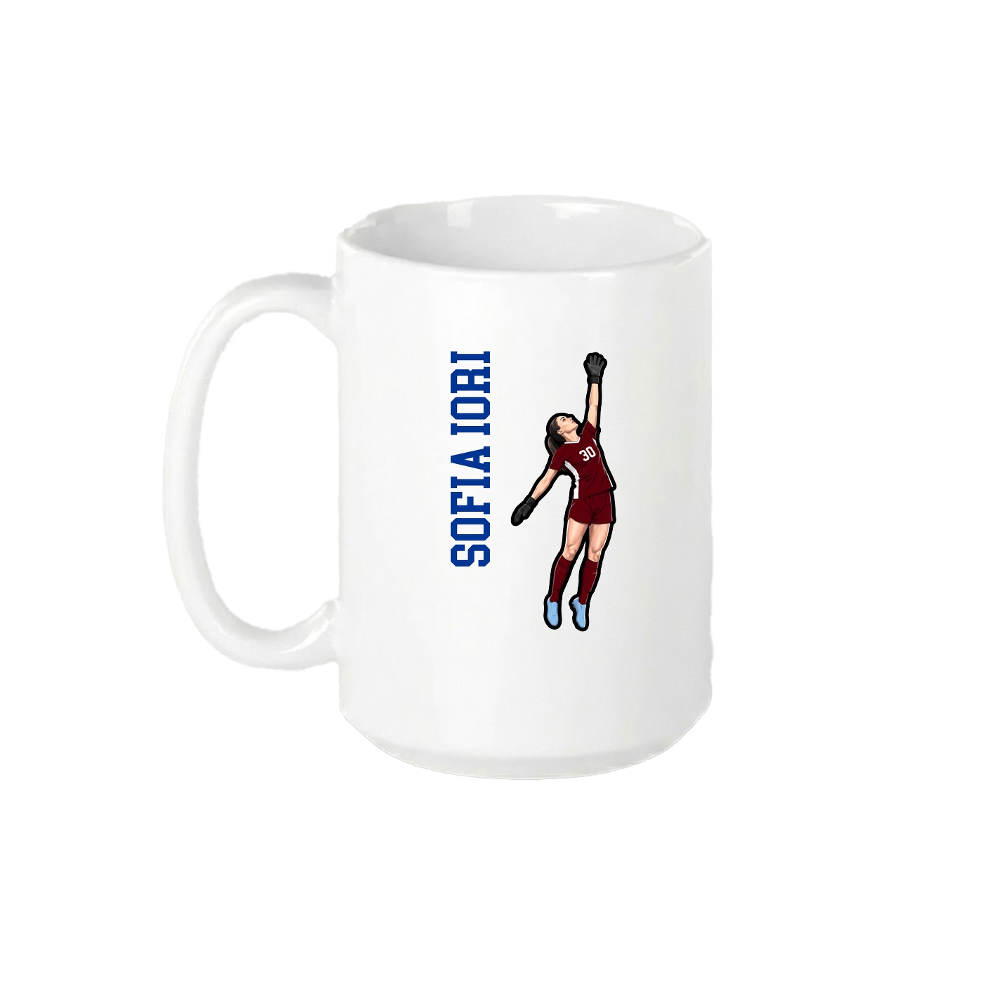 15oz Coffee Mug — Name Vertical in White
