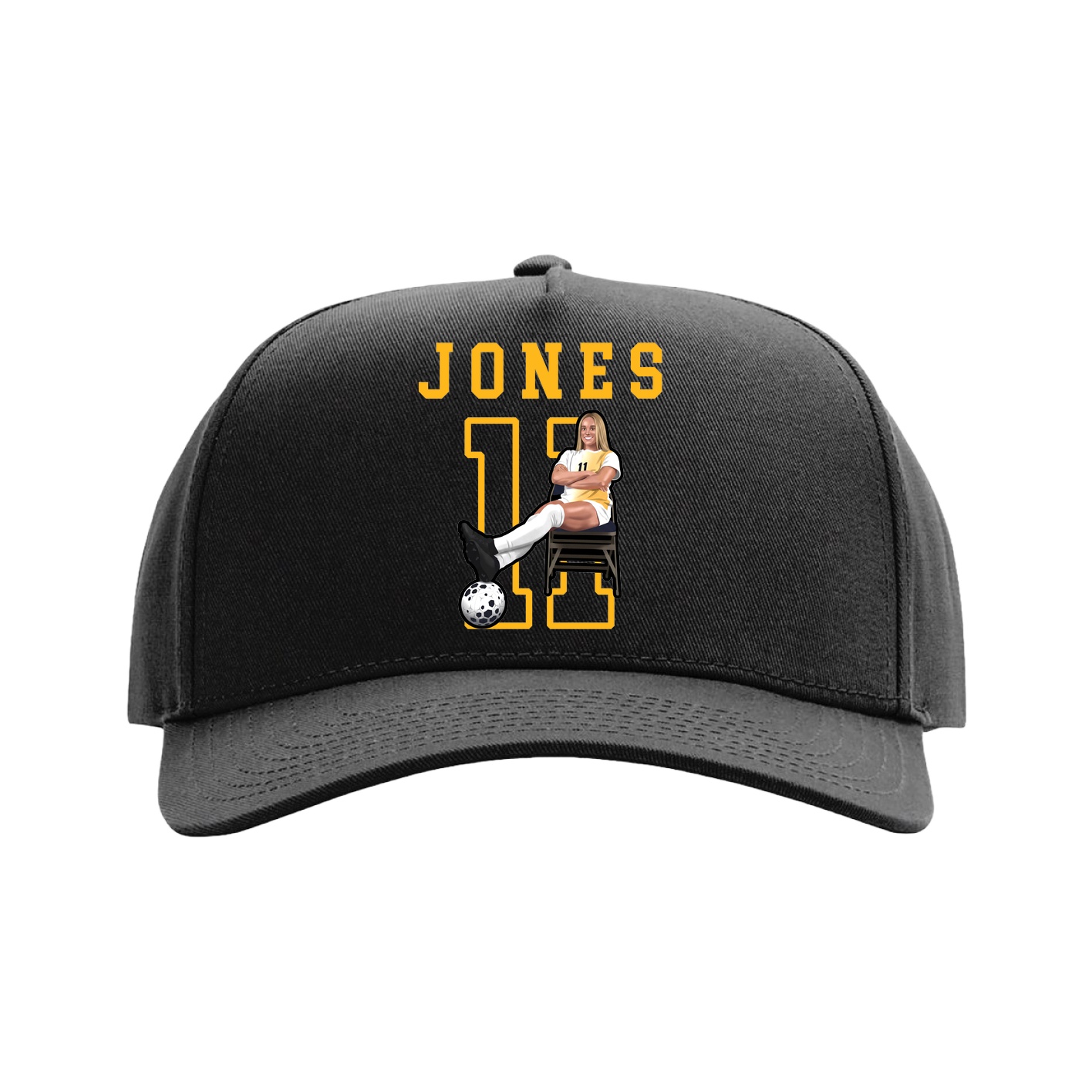 Full Fabric Five-Panel Champ Cap — Shirsey in Black