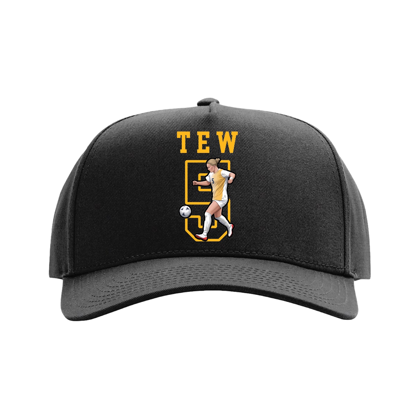 Full Fabric Five-Panel Champ Cap — Shirsey in Black
