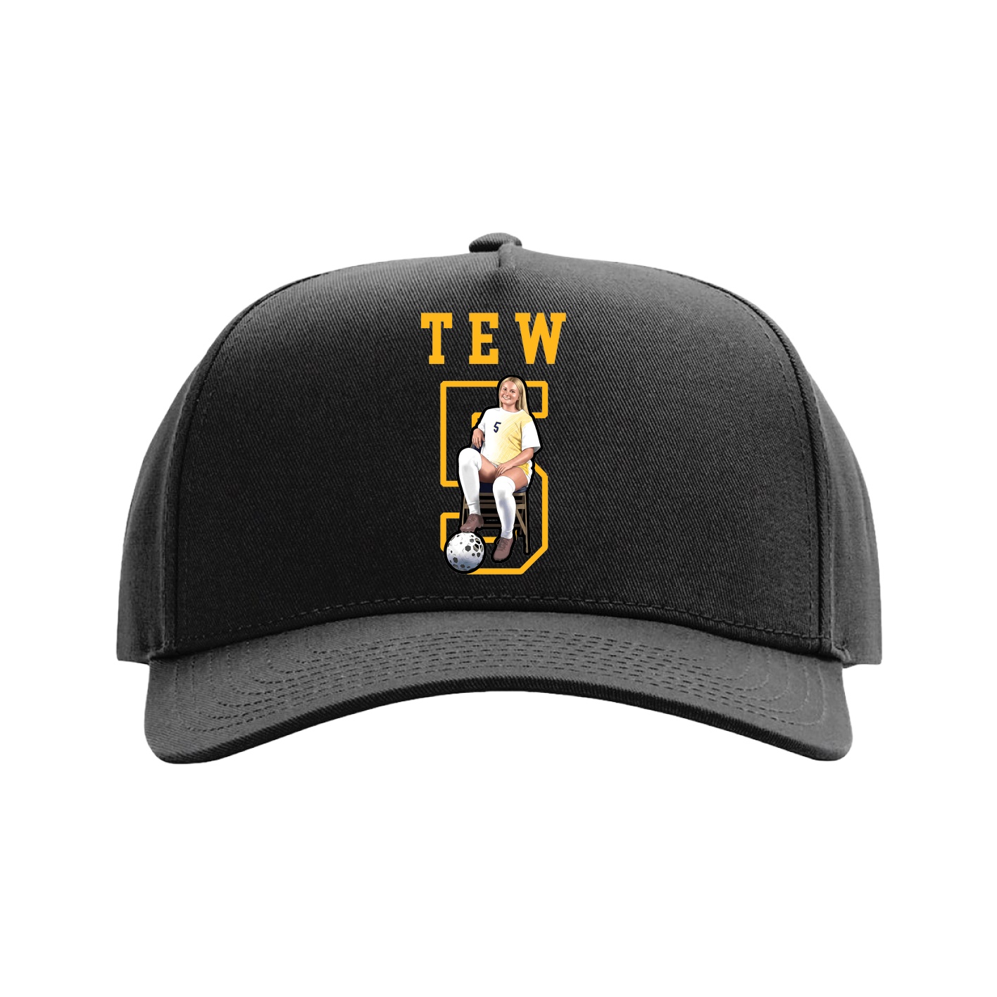 Full Fabric Five-Panel Champ Cap — Shirsey in Black