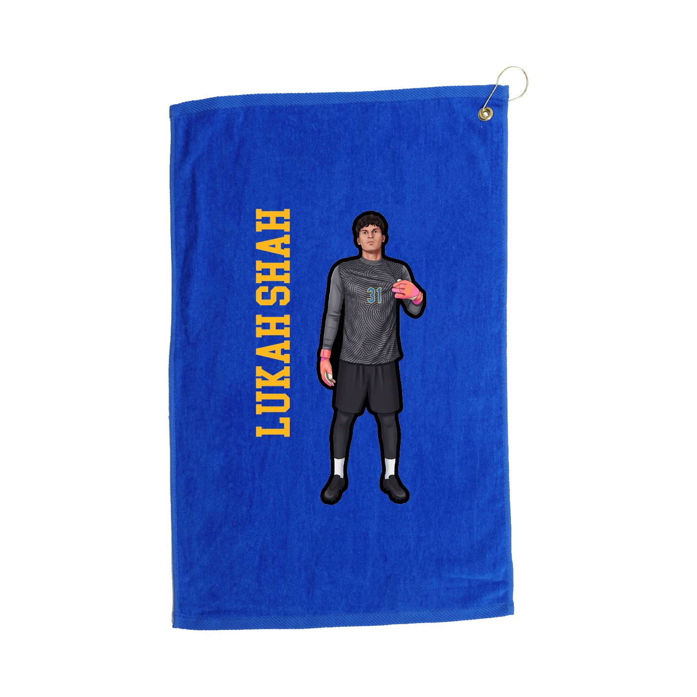 Golf Towel — Name Vertical in Royal