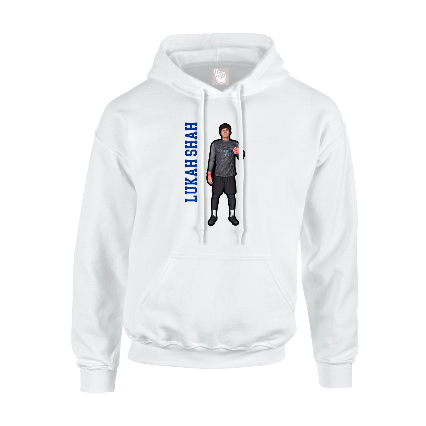 Youth Hoodie — Name Vertical in White