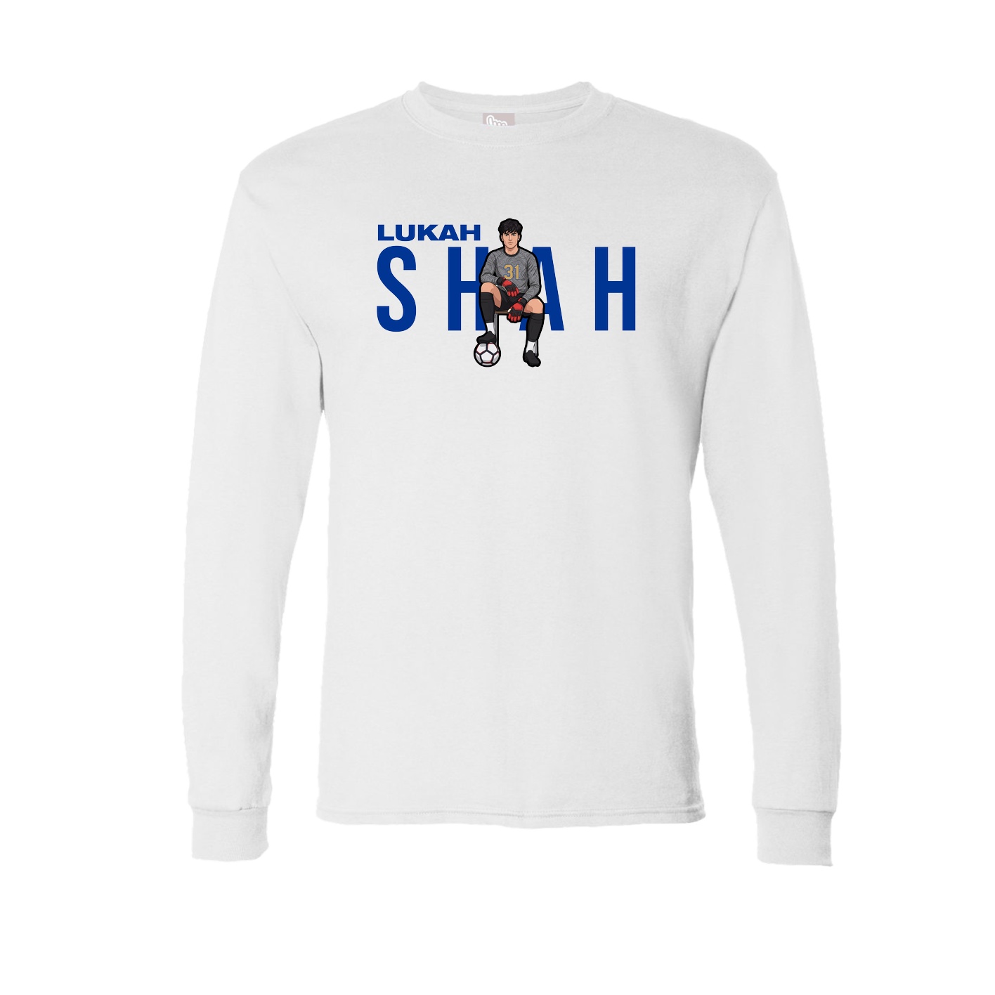 Long Sleeve Tee — Player Name in White