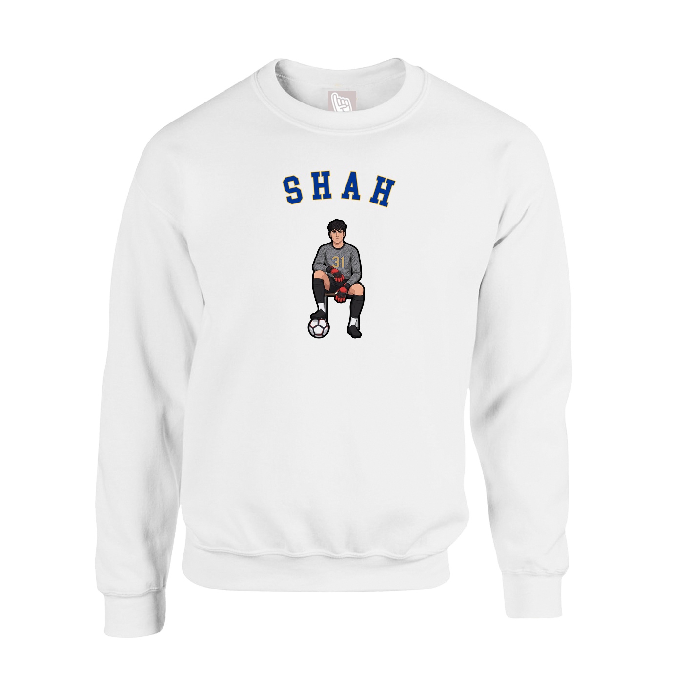 Fleece Crew — Shirsey Arch in White