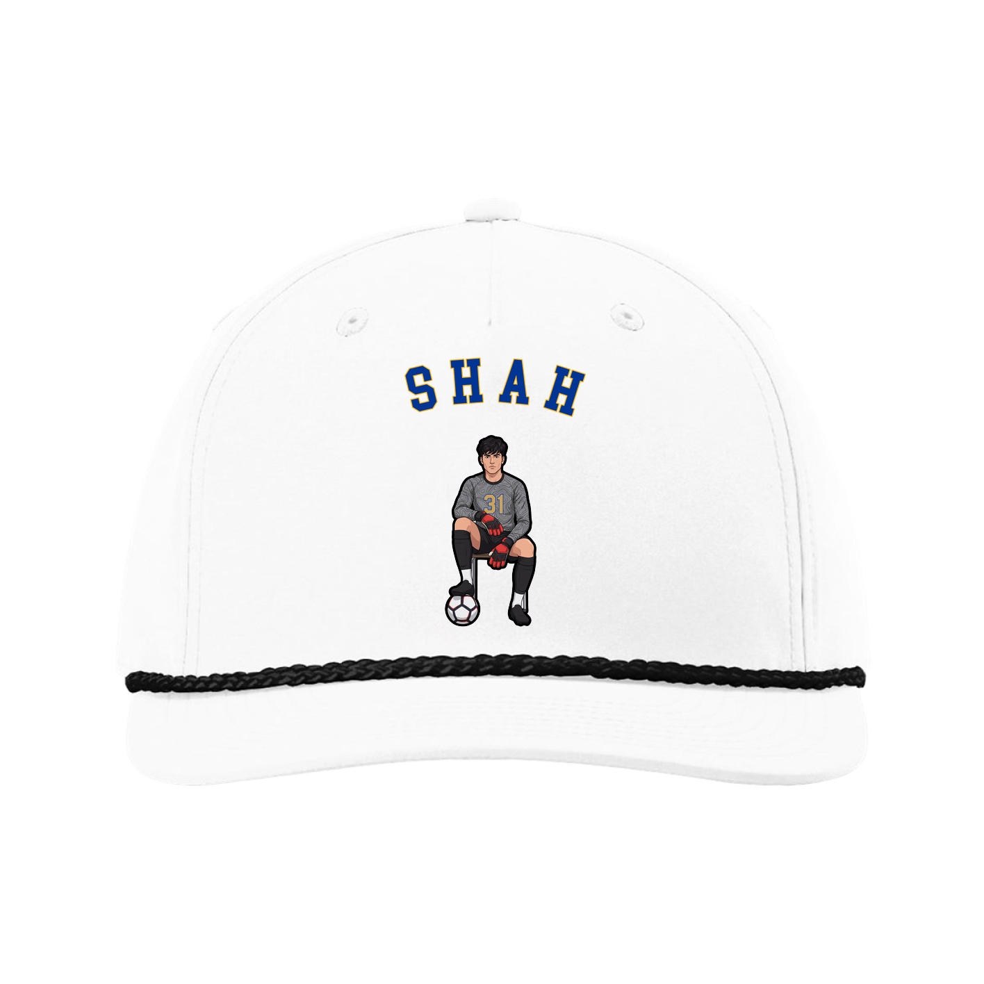 Five-Panel Classic Rope Cap — Shirsey Arch in White