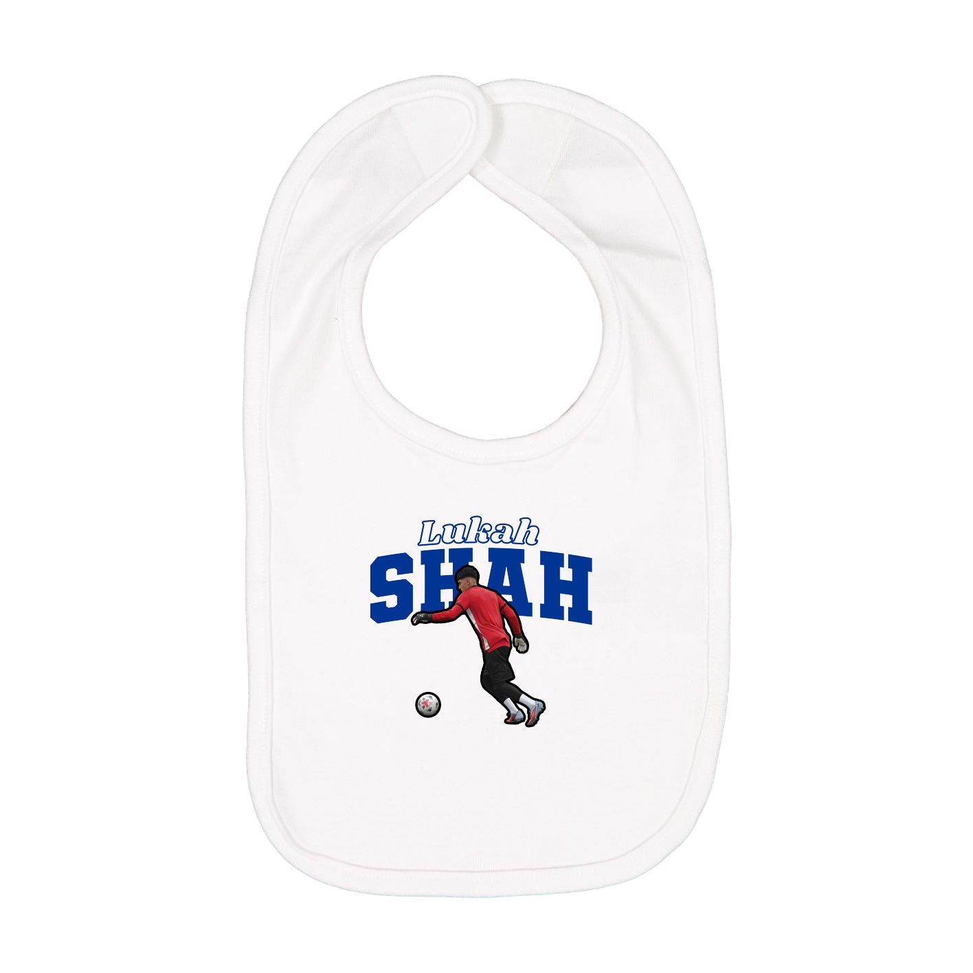 Infant Bib — Name Arch in White
