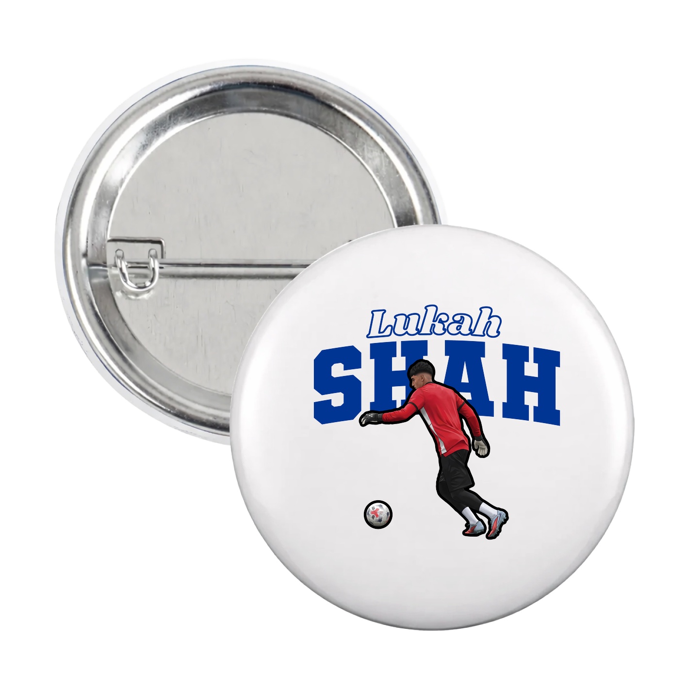 Game Day Button — Name Arch in White