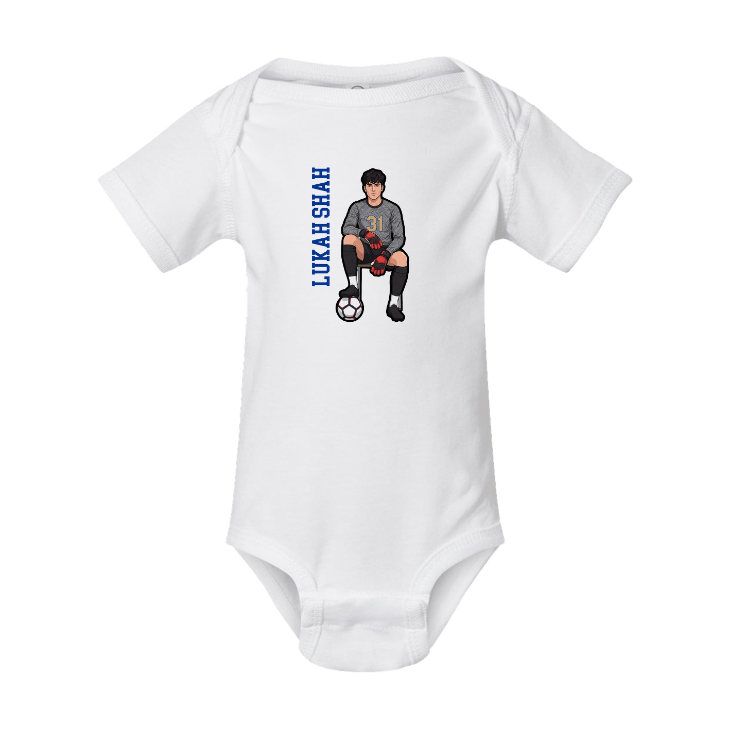 Baby Onesie — Name Vertical in White