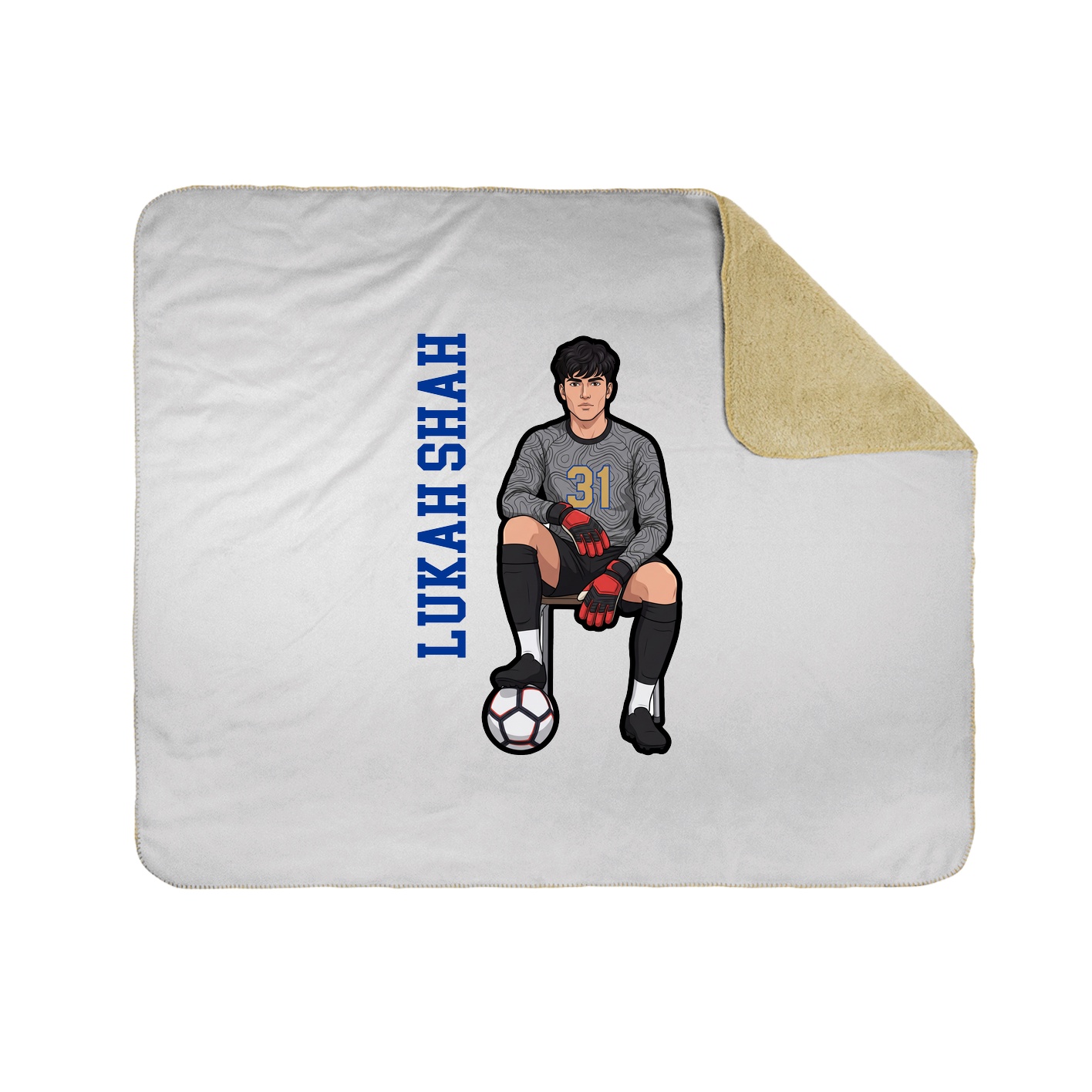 Throw Blanket — Name Vertical in White
