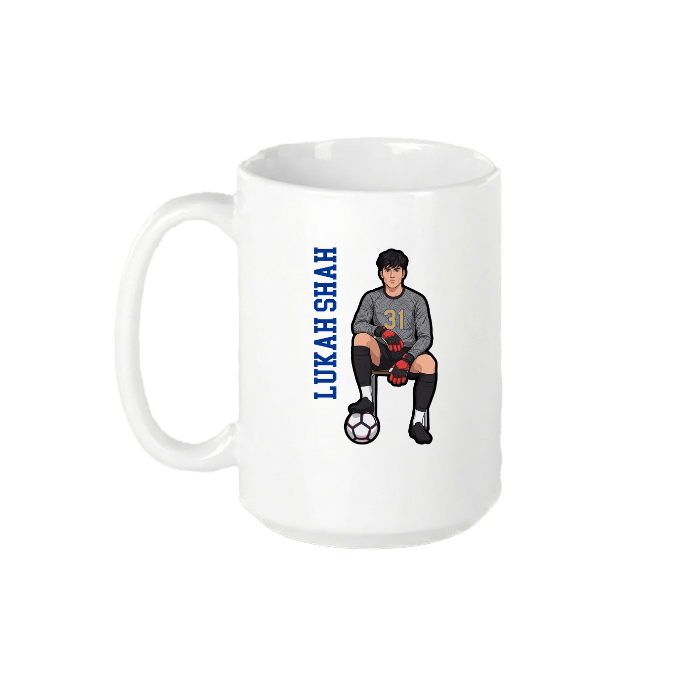 15oz Coffee Mug — Name Vertical in White