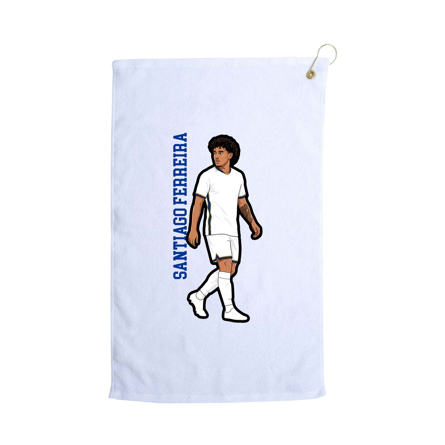 Golf Towel — Name Vertical in White