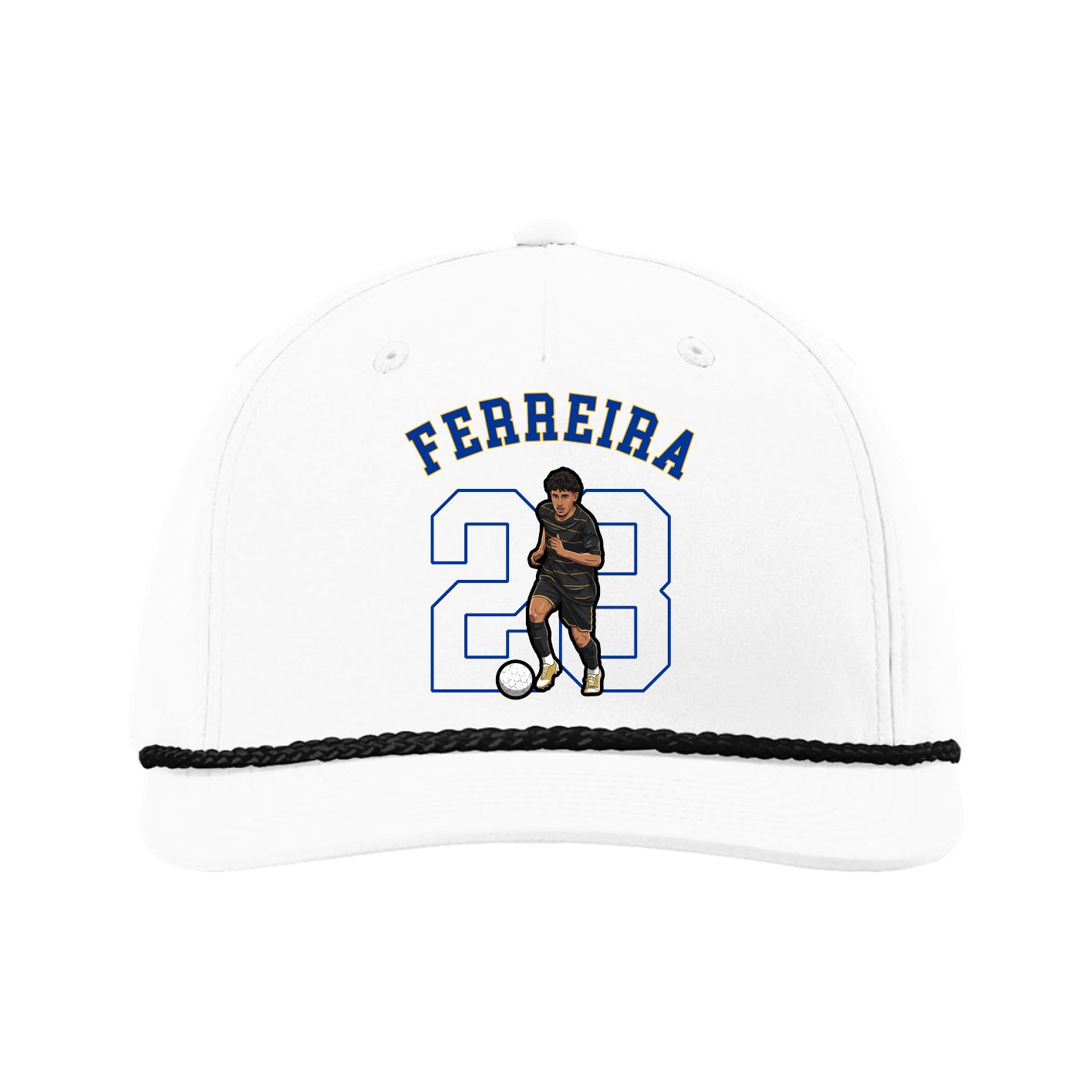 Five-Panel Classic Rope Cap — Shirsey Arch in White