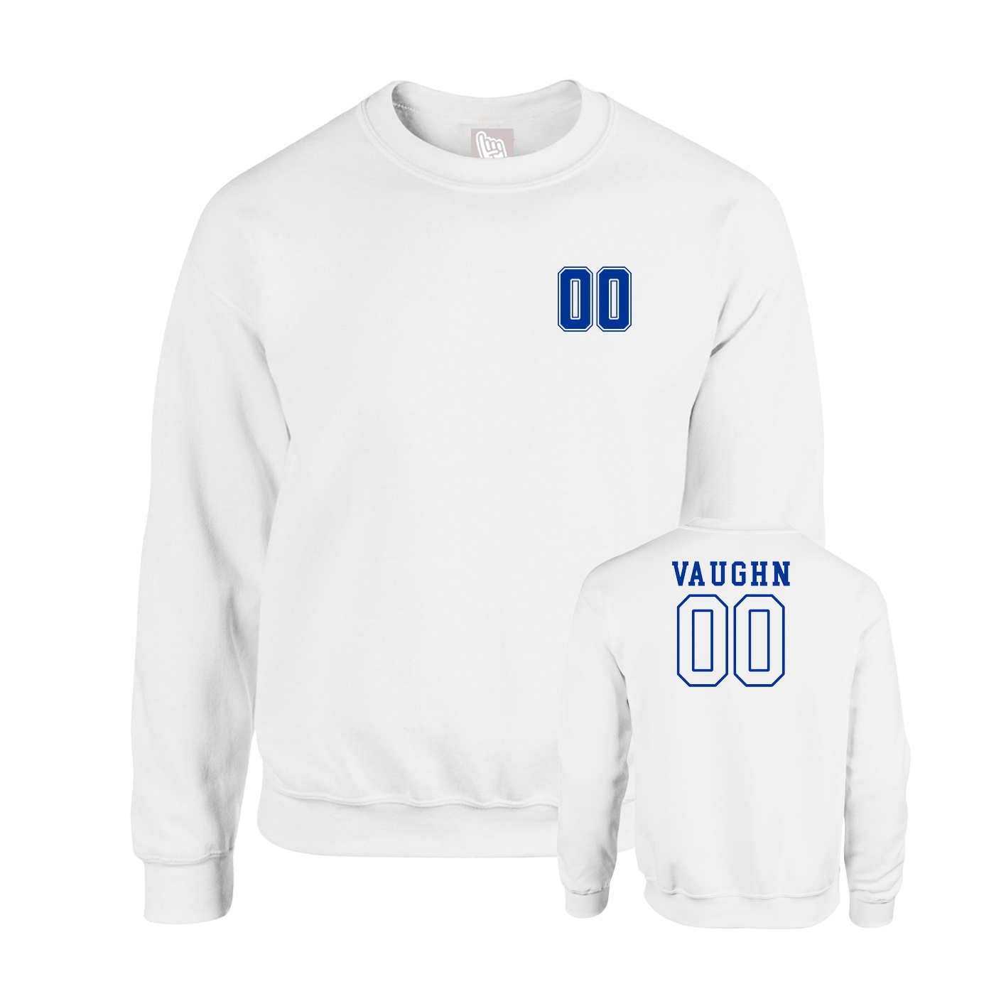 Fleece Crew — Chest Back in White