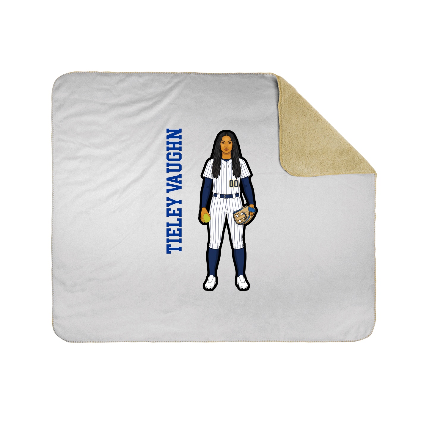 Throw Blanket — Name Vertical in White