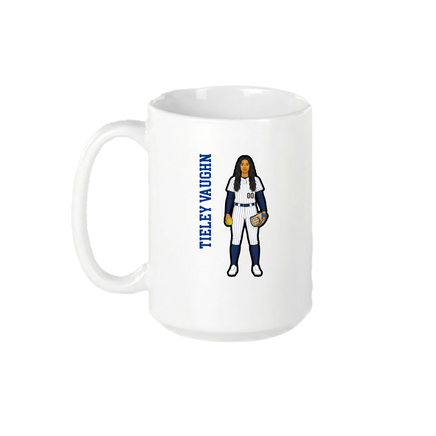 15oz Coffee Mug — Name Vertical in White