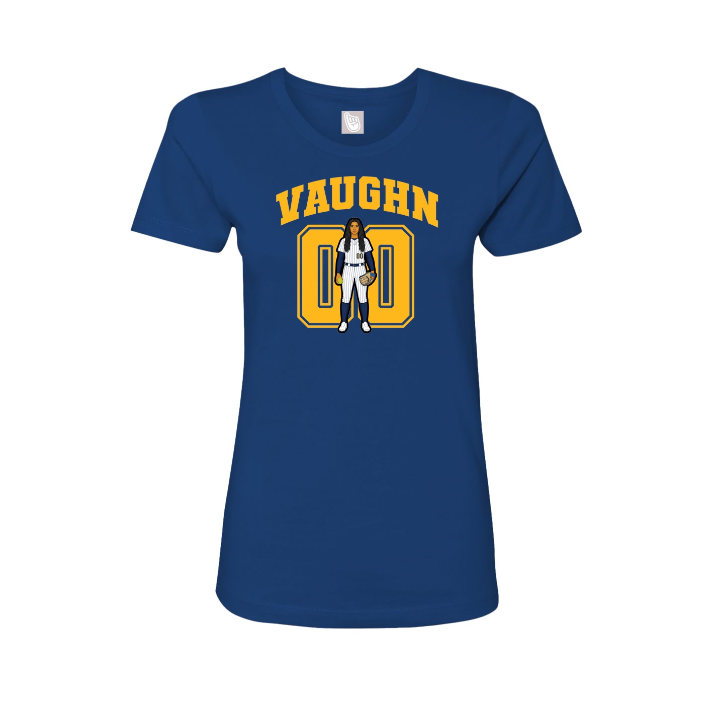Fitted Women's Tee — Number in Royal