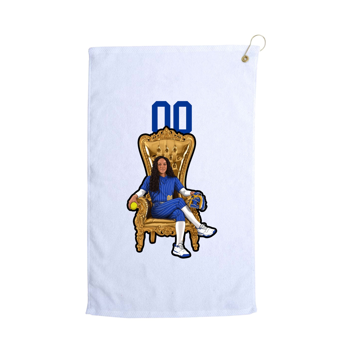 Golf Towel — Number Top in White