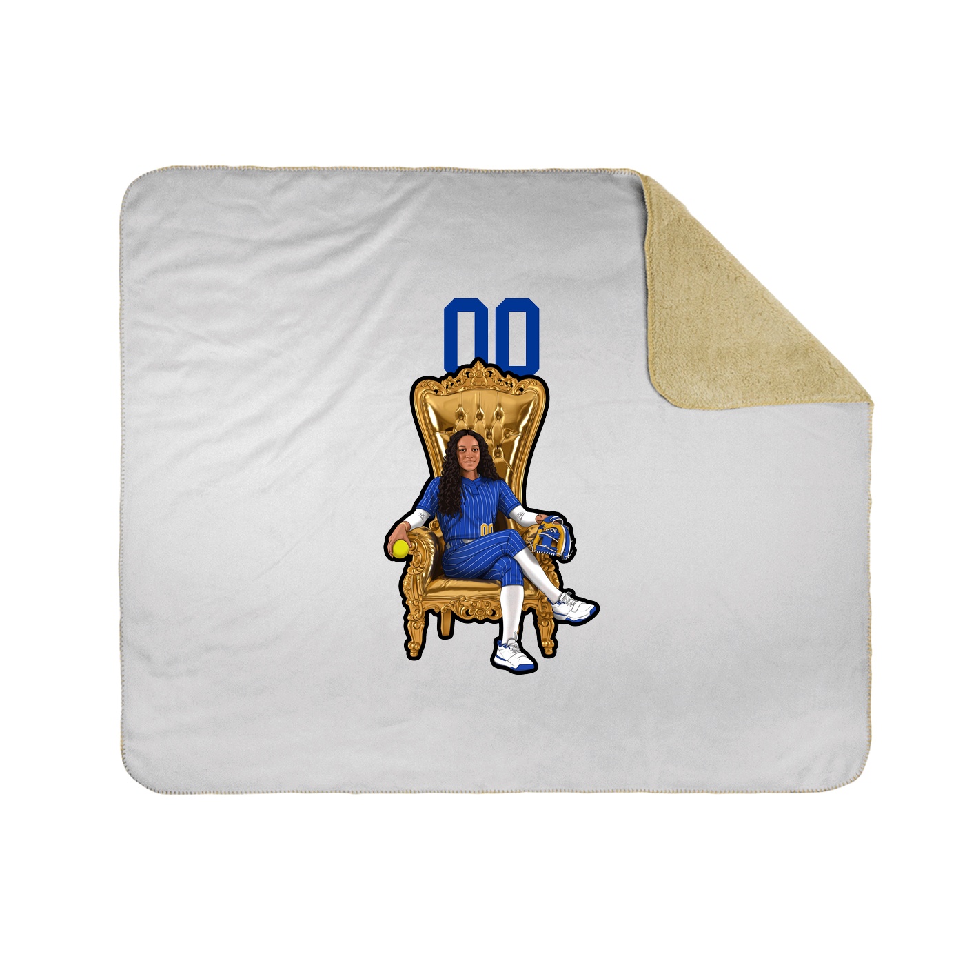 Throw Blanket — Number Top in White