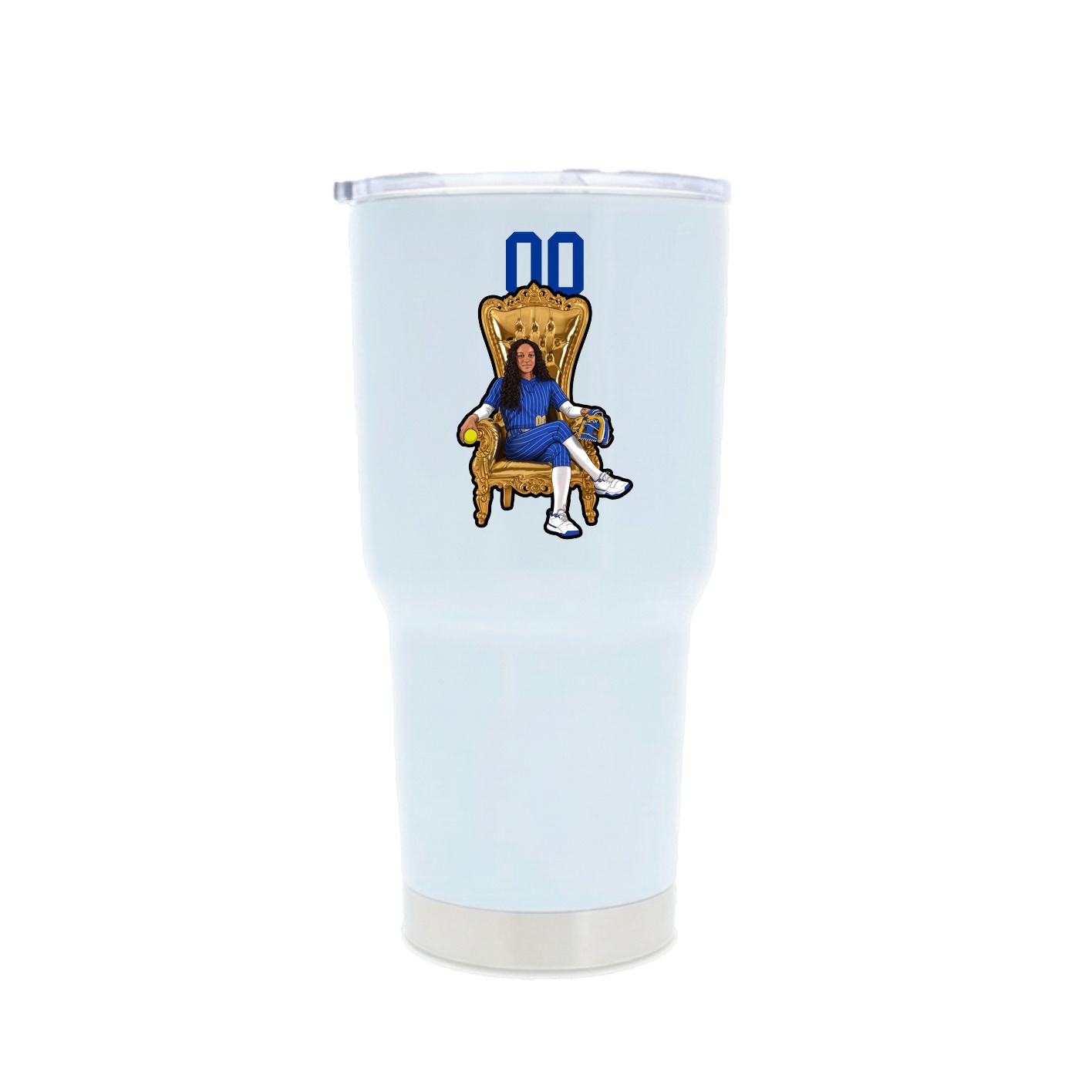 30oz Stainless Steel Tumbler — Number Top in White