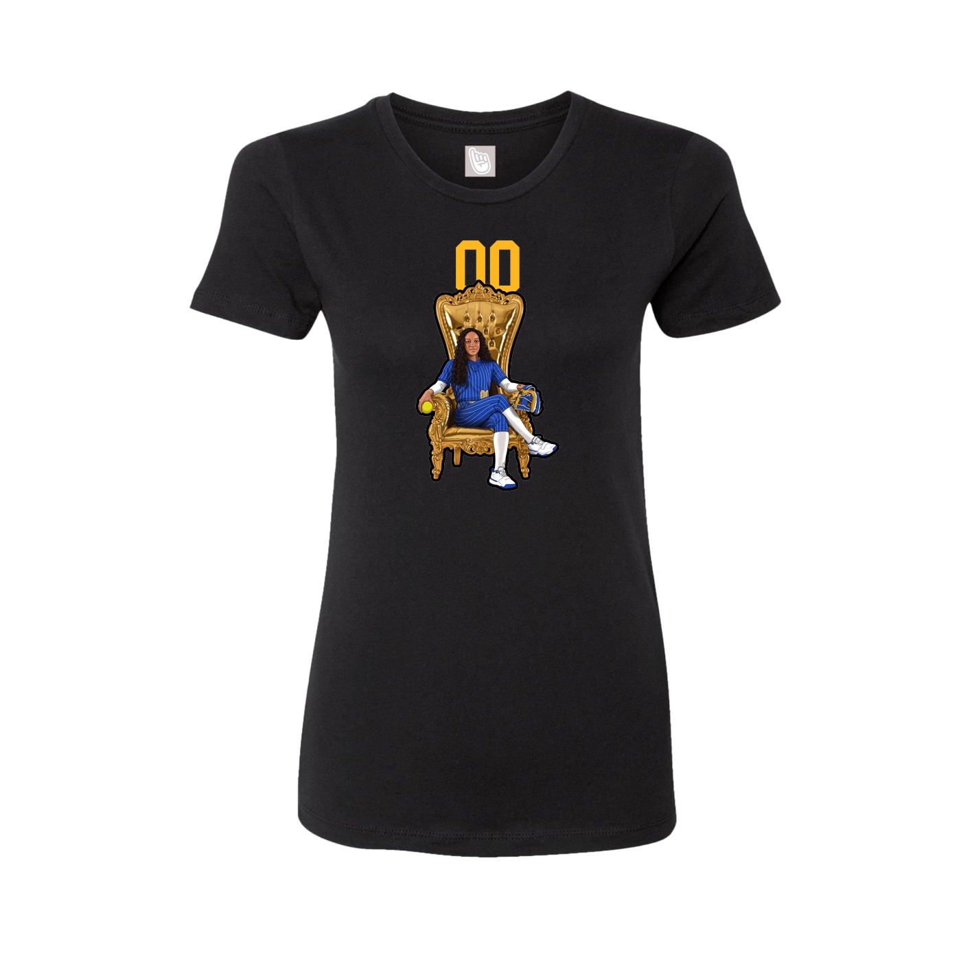 Fitted Women's Tee — Number Top in Black
