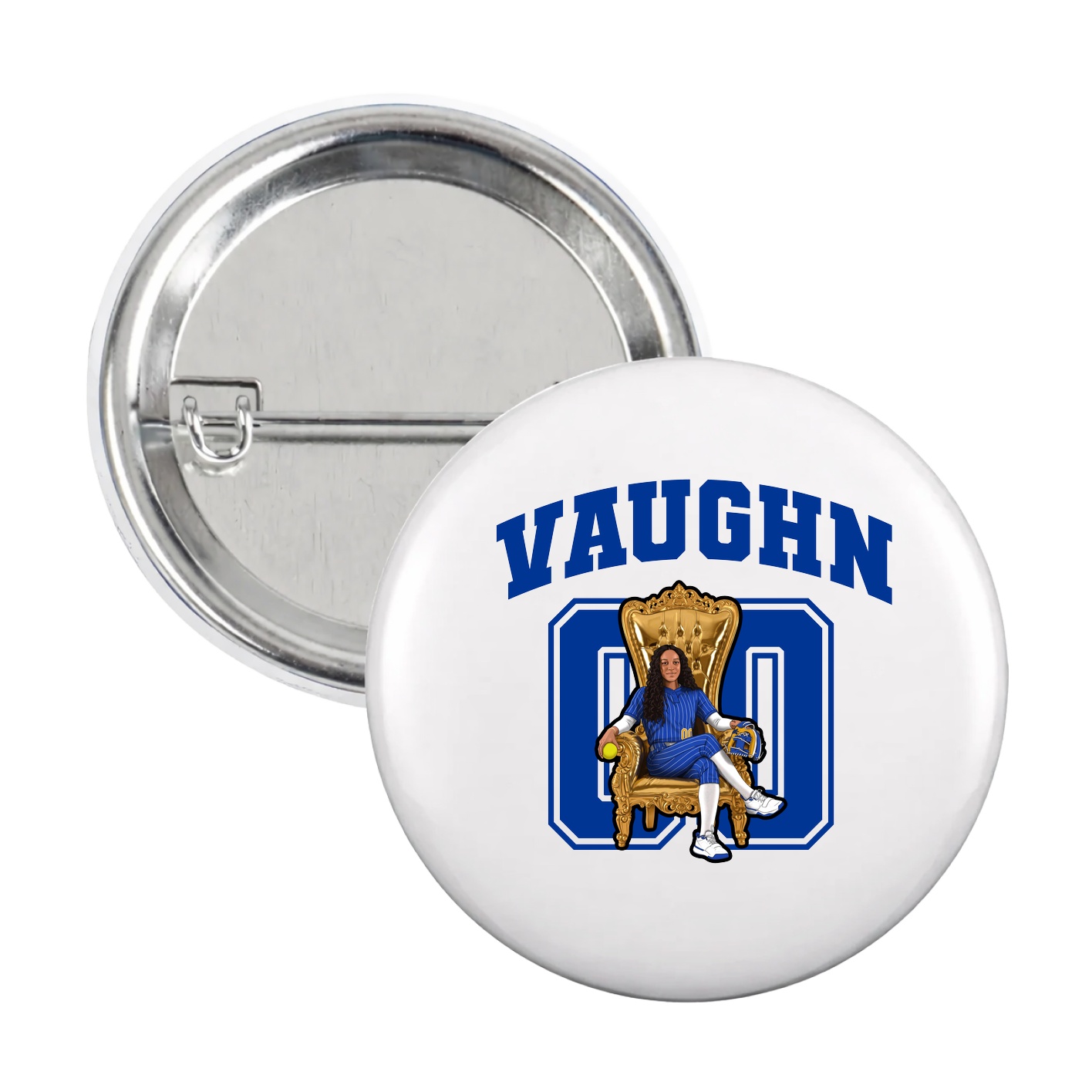 Game Day Button — Number in White